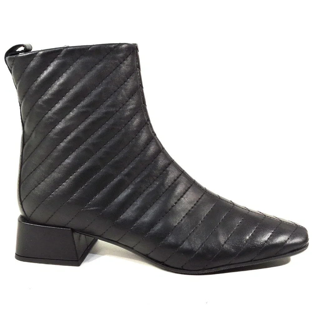 NAPOLEONI ๐ฎ๐น WOMEN'S BLACK SOFT LEATHER COMFORT ANKLE BOOTIE - Picture 4 of 8